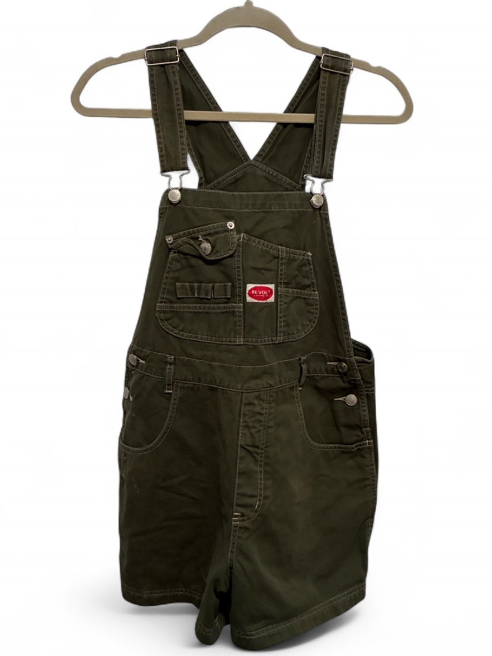 Y2K Revolt Green Shorts Overalls